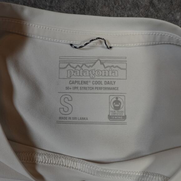 Patagonia Shirt Mens Small Capilene Cool Daily Graphic Short Sleeve UPF White - Picture 3 of 8